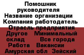 Помошник руководителя › Название организации ­ Компания-работодатель › Отрасль предприятия ­ Другое › Минимальный оклад ­ 1 - Все города Работа » Вакансии   . Амурская обл.,Зейский р-н